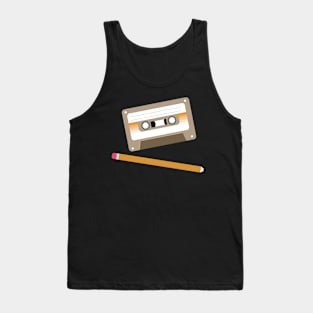 Cassette Tape Pencil Mixtape Retro Vintage Music Tank Top